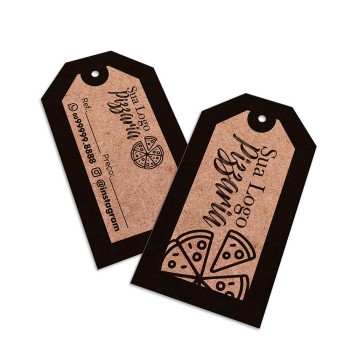 TAGS TAGS ESPECIAIS KRAFT 250G SEM LAMINAÇÃO E SEM VERNIZ SEM VERNIZ 91X51MM Preto e branco frente e verso - 500 un.