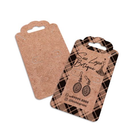TAGS TAGS ESPECIAIS KRAFT 250G SEM LAMINAÇÃO E SEM VERNIZ SEM VERNIZ 91X51MM Preto e branco frente - 2000 un.