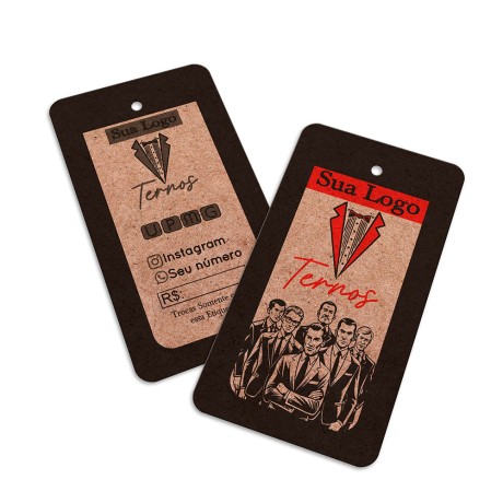 TAGS TAGS ESPECIAIS KRAFT 250G SEM LAMINAÇÃO E SEM VERNIZ SEM VERNIZ 91X51MM Colorido frente e preto e branco verso - 3000 un.