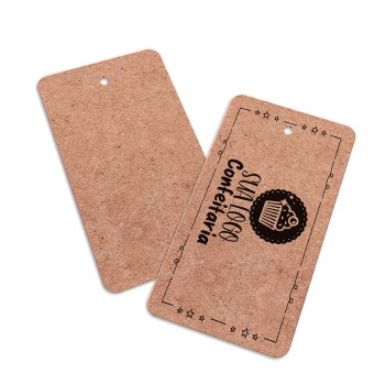 TAGS TAGS ESPECIAIS KRAFT 250G SEM LAMINAÇÃO E SEM VERNIZ SEM VERNIZ 91X51MM Preto e branco frente - 3000 un.