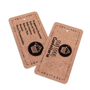 TAGS TAGS ESPECIAIS KRAFT 250G SEM LAMINAÇÃO E SEM VERNIZ SEM VERNIZ 91X51MM Preto e branco frente e verso - 3000 un.