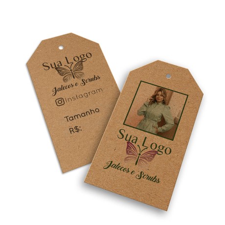 TAGS TAGS ESPECIAIS KRAFT 250G SEM LAMINAÇÃO E SEM VERNIZ SEM VERNIZ 91X51MM Colorido frente e preto e branco verso - 1000 un.