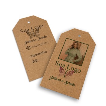 TAGS TAGS ESPECIAIS KRAFT 250G SEM LAMINAÇÃO E SEM VERNIZ SEM VERNIZ 91X51MM Colorido frente e preto e branco verso - 1000 un.
