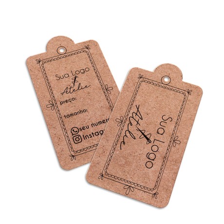 TAGS TAGS ESPECIAIS KRAFT 250G SEM LAMINAÇÃO E SEM VERNIZ SEM VERNIZ 91X51MM Preto e branco frente e verso - 5000 un.