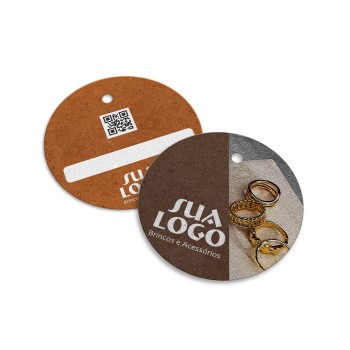 TAGS TAGS ESPECIAIS KRAFT 250G SEM LAMINAÇÃO E SEM VERNIZ SEM VERNIZ COM TINTA BRANCA 45X51MM Colorido frente e verso - 2000 un.