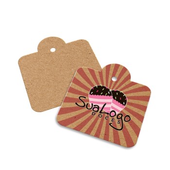 TAGS TAGS ESPECIAIS KRAFT 250G SEM LAMINAÇÃO E SEM VERNIZ SEM VERNIZ COM TINTA BRANCA 45X51MM Colorido frente - 100 un.