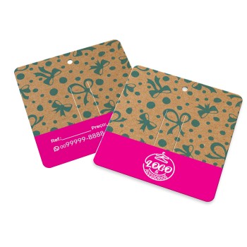 TAGS TAGS ESPECIAIS KRAFT 250G SEM LAMINAÇÃO E SEM VERNIZ SEM VERNIZ COM TINTA BRANCA 91X102MM Colorido frente e verso - 250 un.
