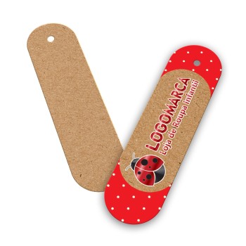 TAGS TAGS ESPECIAIS KRAFT 250G SEM LAMINAÇÃO E SEM VERNIZ SEM VERNIZ COM TINTA BRANCA 91X25MM Colorido frente - 250 un.