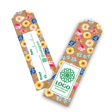 TAGS TAGS ESPECIAIS KRAFT 250G SEM LAMINAÇÃO E SEM VERNIZ SEM VERNIZ COM TINTA BRANCA 91X25MM Colorido frente e verso - 50 un.