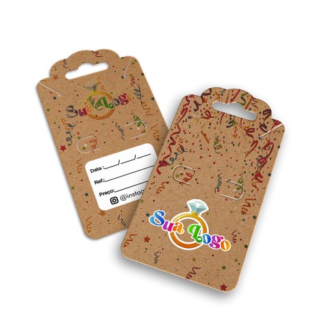 TAGS TAGS ESPECIAIS KRAFT 250G SEM LAMINAÇÃO E SEM VERNIZ SEM VERNIZ COM TINTA BRANCA 91X51MM Colorido frente e verso - 500 un.