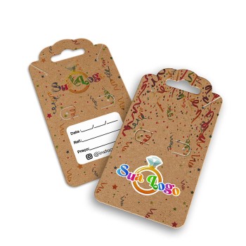 TAGS TAGS ESPECIAIS KRAFT 250G SEM LAMINAÇÃO E SEM VERNIZ SEM VERNIZ COM TINTA BRANCA 91X51MM Colorido frente e verso - 500 un.