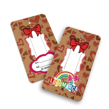 TAGS TAGS ESPECIAIS KRAFT 250G SEM LAMINAÇÃO E SEM VERNIZ SEM VERNIZ COM TINTA BRANCA 91X51MM Colorido frente e verso - 5000 un.