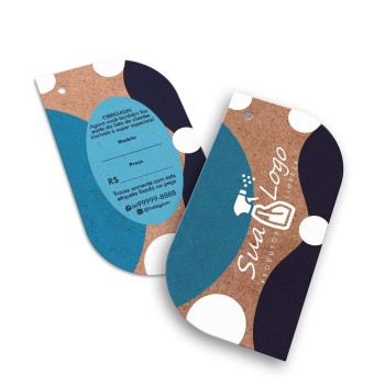TAGS TAGS ESPECIAIS KRAFT 250G SEM LAMINAÇÃO E SEM VERNIZ SEM VERNIZ COM TINTA BRANCA 91X51MM Colorido frente e verso - 100 un.