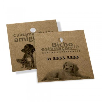 TAGS TAGS ESPECIAIS KRAFT 250G SEM VERNIZ 45X51MM Preto e branco frente e verso - 500 un.