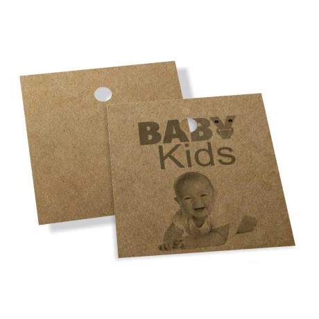 TAGS ESPECIAIS KRAFT 250G SEM VERNIZ 45X51MM Preto e branco frente - 250 un.