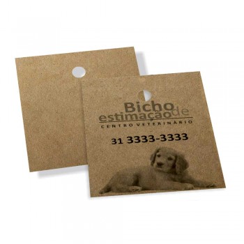 TAGS TAGS ESPECIAIS KRAFT 250G SEM VERNIZ 45X51MM Preto e branco frente - 500 un.