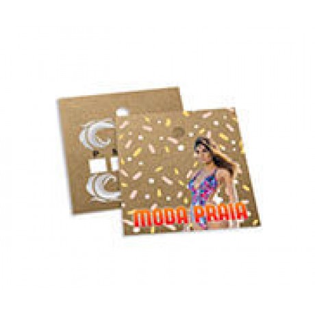 TAGS TAGS ESPECIAIS KRAFT 250G SEM VERNIZ 45X51MM Colorido frente e preto e branco verso - 1000 un.