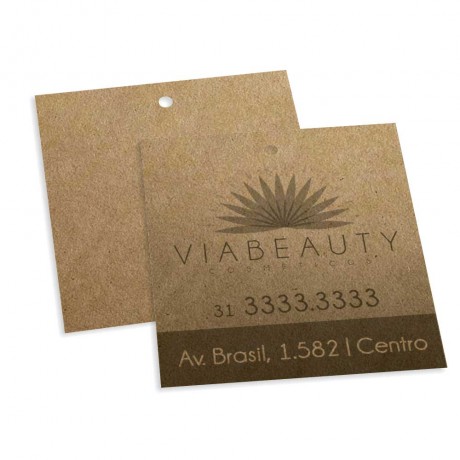 TAGS TAGS ESPECIAIS KRAFT 250G SEM VERNIZ 91X102MM Preto e branco frente - 1000 un.