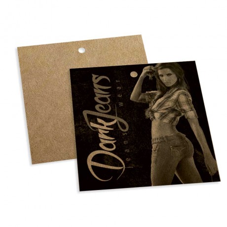 TAGS ESPECIAIS KRAFT 250G SEM VERNIZ 91X102MM Preto e branco frente - 250 un.