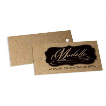 TAGS TAGS ESPECIAIS KRAFT 250G SEM VERNIZ 91X51MM Preto e branco frente - 500 un.