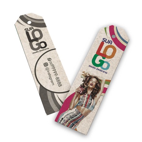 TAGS TAGS ESPECIAIS RECICLATO 250G SEM LAMINAÇÃO E SEM VERNIZ SEM VERNIZ 91X25MM Colorido frente e preto e branco verso - 500 un.
