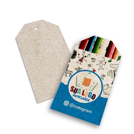 TAGS TAGS ESPECIAIS RECICLATO 250G SEM LAMINAÇÃO E SEM VERNIZ SEM VERNIZ 91X51MM Colorido frente - 2000 un.