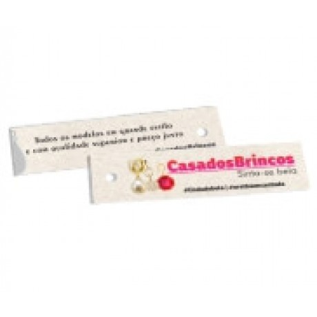 TAGS TAGS ESPECIAIS RECICLATO 250G SEM VERNIZ 91X25MM Colorido frente e preto e branco verso - 50 un.