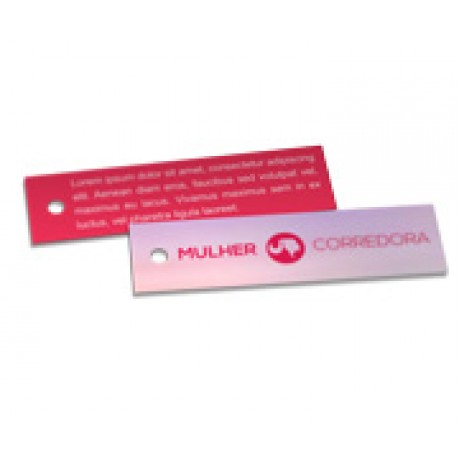 TAGS PADRÃO FURO COUCHÊ 250G VERNIZ UV TOTAL FRENTE 91X25MM Colorido frente e verso - 2000 un.