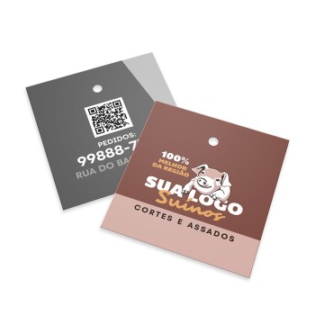 TAGS TAGS PADRÃO FURO COUCHÊ 300G SEM LAMINAÇÃO E SEM VERNIZ SEM VERNIZ 45X51MM Colorido frente e preto e branco verso - 250 un.