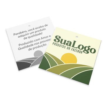 TAGS TAGS PADRÃO FURO COUCHÊ 300G SEM LAMINAÇÃO E SEM VERNIZ SEM VERNIZ 91X102MM Colorido frente e preto e branco verso - 50 un.
