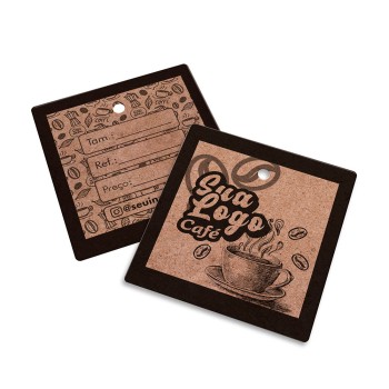TAGS TAGS PADRÃO FURO KRAFT 250G SEM LAMINAÇÃO E SEM VERNIZ SEM VERNIZ 45X51MM Preto e branco frente e verso - 2000 un.