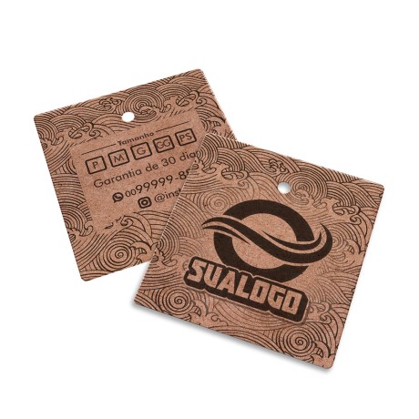 TAGS TAGS PADRÃO FURO KRAFT 250G SEM LAMINAÇÃO E SEM VERNIZ SEM VERNIZ 45X51MM Preto e branco frente e verso - 1000 un.