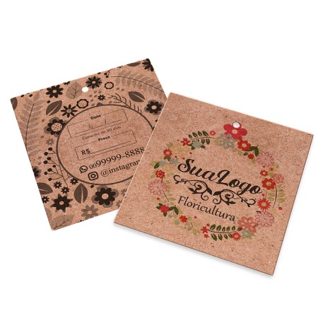 TAGS TAGS PADRÃO FURO KRAFT 250G SEM LAMINAÇÃO E SEM VERNIZ SEM VERNIZ 91X102MM Colorido frente e preto e branco verso - 3000 un.