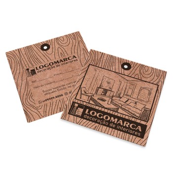 TAGS TAGS PADRÃO FURO KRAFT 250G SEM LAMINAÇÃO E SEM VERNIZ SEM VERNIZ 91X102MM Preto e branco frente e verso - 1000 un.