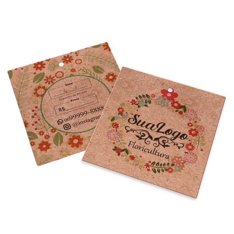 TAGS TAGS PADRÃO FURO KRAFT 250G SEM LAMINAÇÃO E SEM VERNIZ SEM VERNIZ 91X102MM Colorido frente e verso - 3000 un.