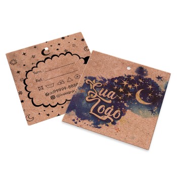 TAGS TAGS PADRÃO FURO KRAFT 250G SEM LAMINAÇÃO E SEM VERNIZ SEM VERNIZ 91X102MM Colorido frente e preto e branco verso - 1000 un.