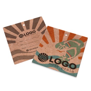 TAGS TAGS PADRÃO FURO KRAFT 250G SEM LAMINAÇÃO E SEM VERNIZ SEM VERNIZ 91X102MM Colorido frente e preto e branco verso - 2000 un.