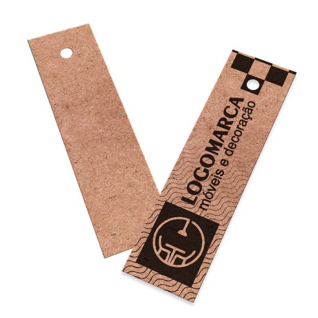 TAGS TAGS PADRÃO FURO KRAFT 250G SEM LAMINAÇÃO E SEM VERNIZ SEM VERNIZ 91X25MM Preto e branco frente - 1000 un.