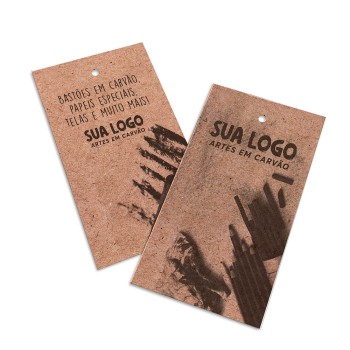 TAGS TAGS PADRÃO FURO KRAFT 250G SEM LAMINAÇÃO E SEM VERNIZ SEM VERNIZ 91X51MM Preto e branco frente e verso - 5000 un.