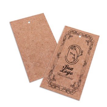 TAGS TAGS PADRÃO FURO KRAFT 250G SEM LAMINAÇÃO E SEM VERNIZ SEM VERNIZ 91X51MM Preto e branco frente - 2000 un.