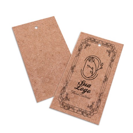 TAGS TAGS PADRÃO FURO KRAFT 250G SEM LAMINAÇÃO E SEM VERNIZ SEM VERNIZ 91X51MM Preto e branco frente - 2000 un.