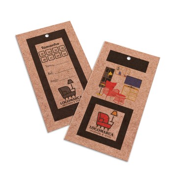 TAGS TAGS PADRÃO FURO KRAFT 250G SEM LAMINAÇÃO E SEM VERNIZ SEM VERNIZ 91X51MM Colorido frente e preto e branco verso - 500 un.