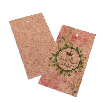 TAGS TAGS PADRÃO FURO KRAFT 250G SEM LAMINAÇÃO E SEM VERNIZ SEM VERNIZ 91X51MM Colorido frente - 3000 un.