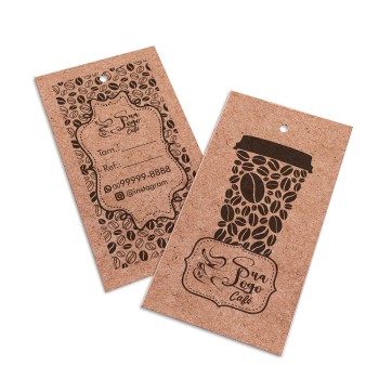 TAGS TAGS PADRÃO FURO KRAFT 250G SEM LAMINAÇÃO E SEM VERNIZ SEM VERNIZ 91X51MM Preto e branco frente e verso - 3000 un.