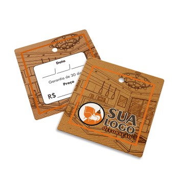 TAGS TAGS PADRÃO FURO KRAFT 250G SEM LAMINAÇÃO E SEM VERNIZ SEM VERNIZ COM TINTA BRANCA 45X51MM