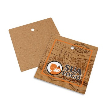 TAGS TAGS PADRÃO FURO KRAFT 250G SEM LAMINAÇÃO E SEM VERNIZ SEM VERNIZ COM TINTA BRANCA 45X51MM