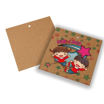 TAGS TAGS PADRÃO FURO KRAFT 250G SEM LAMINAÇÃO E SEM VERNIZ SEM VERNIZ COM TINTA BRANCA 91X102MM