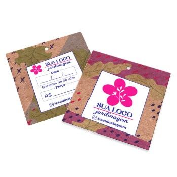 TAGS TAGS PADRÃO FURO KRAFT 250G SEM LAMINAÇÃO E SEM VERNIZ SEM VERNIZ COM TINTA BRANCA 91X102MM Colorido frente e verso - 50 un.