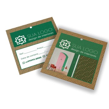 TAGS TAGS PADRÃO FURO KRAFT 250G SEM LAMINAÇÃO E SEM VERNIZ SEM VERNIZ COM TINTA BRANCA 91X102MM