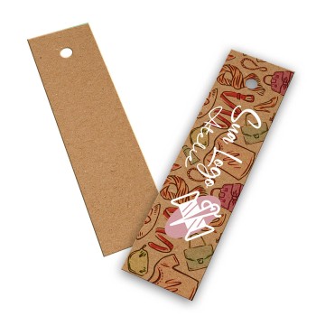 TAGS TAGS PADRÃO FURO KRAFT 250G SEM LAMINAÇÃO E SEM VERNIZ SEM VERNIZ COM TINTA BRANCA 91X25MM Colorido frente - 500 un.